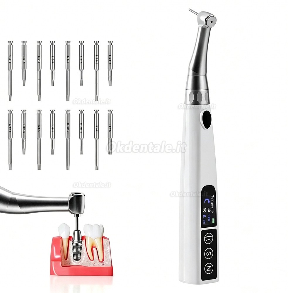 Kit chiave dinamometrica elettrici per impianti dentali / Set protesico implantare universale 10-50 N.cm